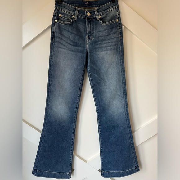 7 For All Mankind Tailorless Dojo Jeans Size 26 7FAMK NWT With Rhinestones - Picture 8 of 14